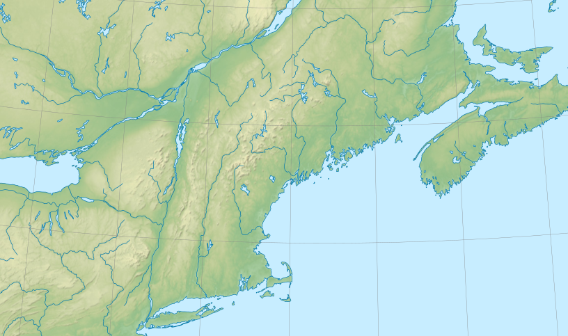A map of New England, New York, New Jersey, and Maritime Canada