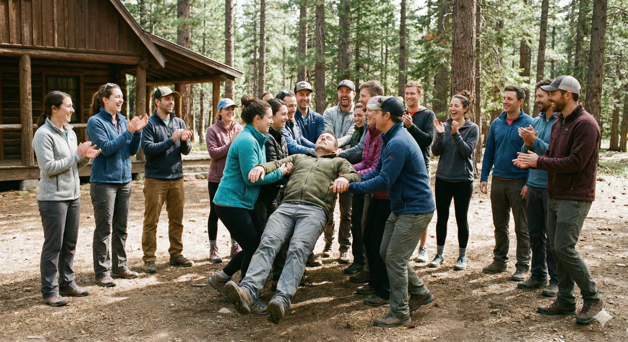 A group trust fall